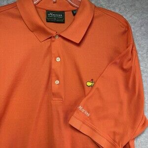 Vintage Masters Collection Golf Polo Shirt Men Size XL Orange 60s Two Ply Pima